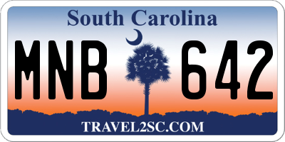 SC license plate MNB642