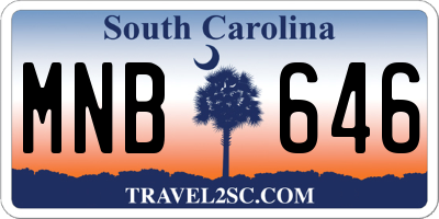 SC license plate MNB646