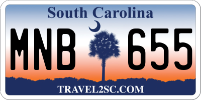 SC license plate MNB655
