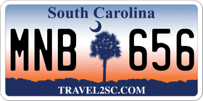 SC license plate MNB656