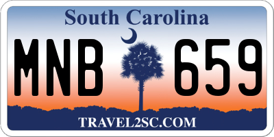 SC license plate MNB659