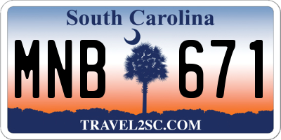 SC license plate MNB671