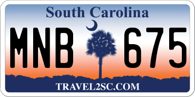 SC license plate MNB675