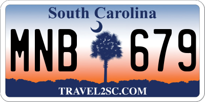 SC license plate MNB679