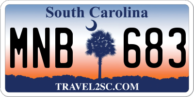 SC license plate MNB683