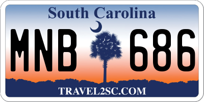 SC license plate MNB686