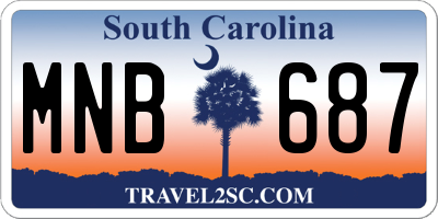 SC license plate MNB687