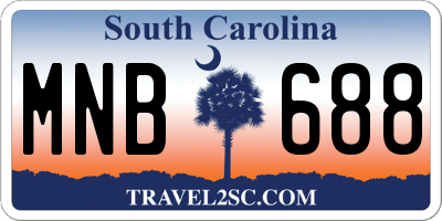 SC license plate MNB688