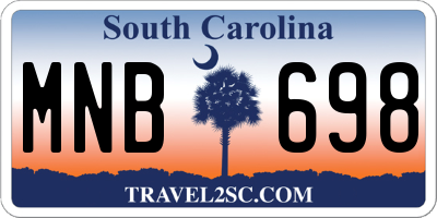 SC license plate MNB698