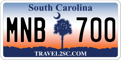 SC license plate MNB700