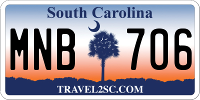 SC license plate MNB706