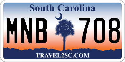 SC license plate MNB708