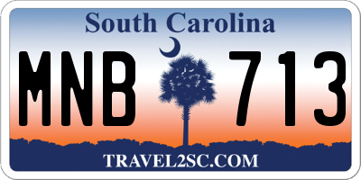 SC license plate MNB713