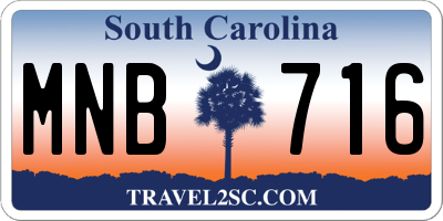 SC license plate MNB716