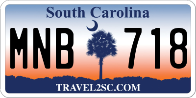 SC license plate MNB718