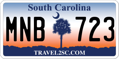 SC license plate MNB723