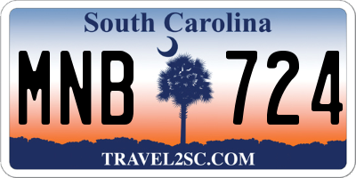 SC license plate MNB724