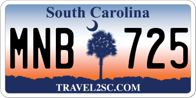 SC license plate MNB725