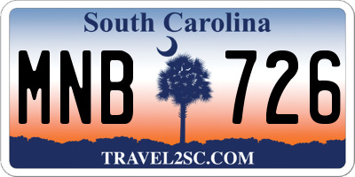 SC license plate MNB726
