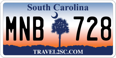 SC license plate MNB728