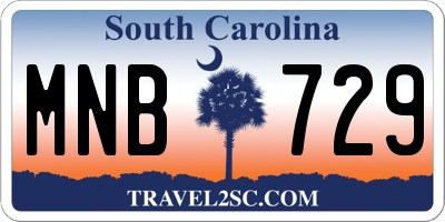 SC license plate MNB729