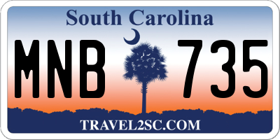 SC license plate MNB735