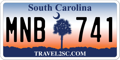 SC license plate MNB741