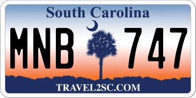SC license plate MNB747