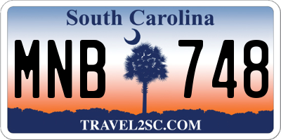 SC license plate MNB748