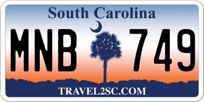 SC license plate MNB749