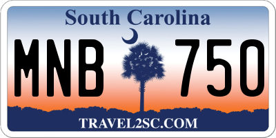 SC license plate MNB750