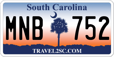SC license plate MNB752