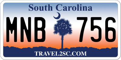 SC license plate MNB756