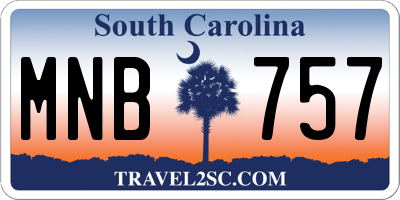 SC license plate MNB757