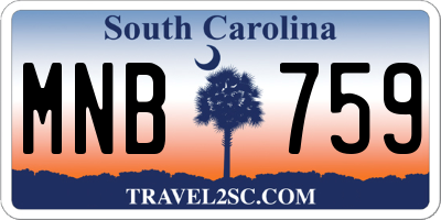 SC license plate MNB759