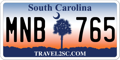 SC license plate MNB765