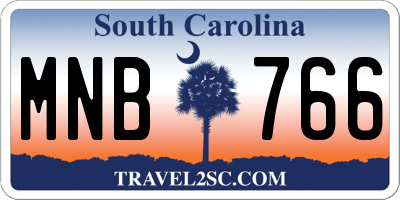 SC license plate MNB766