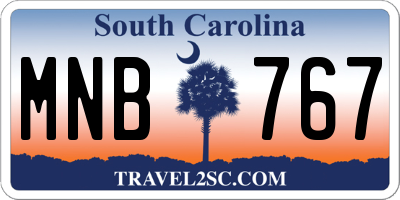 SC license plate MNB767