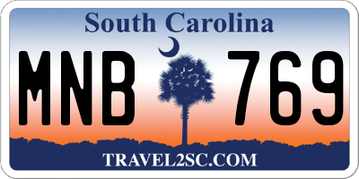 SC license plate MNB769
