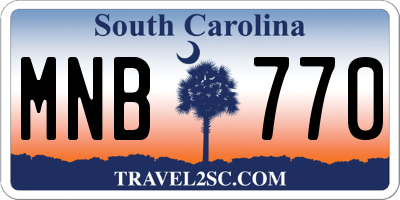 SC license plate MNB770