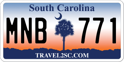 SC license plate MNB771