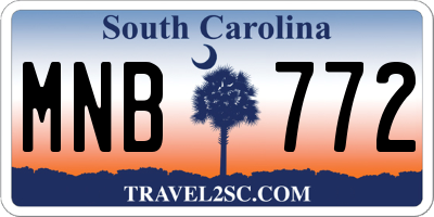 SC license plate MNB772
