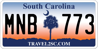 SC license plate MNB773
