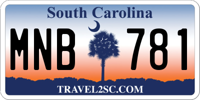 SC license plate MNB781
