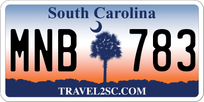 SC license plate MNB783