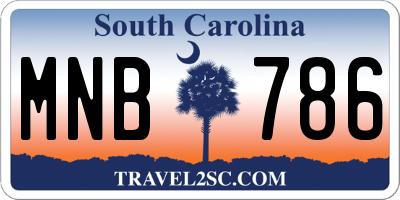 SC license plate MNB786