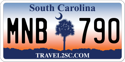 SC license plate MNB790