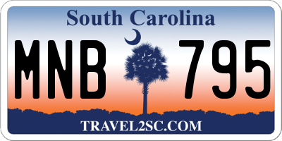 SC license plate MNB795