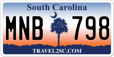 SC license plate MNB798