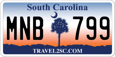 SC license plate MNB799